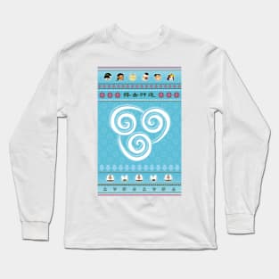 Avatar the Last Airbender Festive Chibis Ugly Christmas Sweater Style Long Sleeve T-Shirt